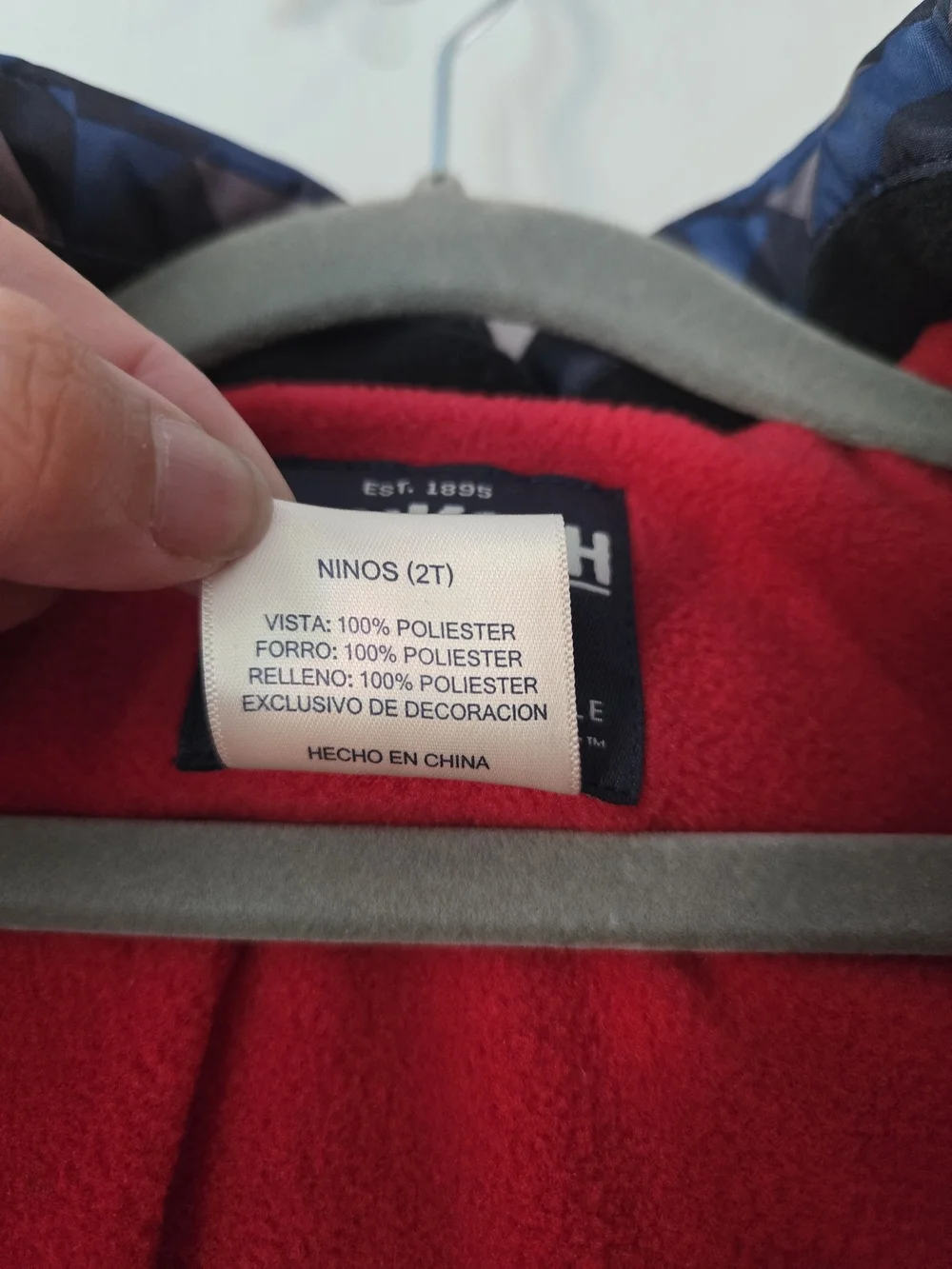NWT OshKosh B'gosh 2T Toddler Boys Fleece Lined Puffer Jacket Navy Geometric